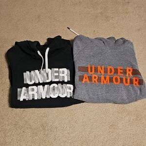 Under Armour Black and Gray Sweatshirts with Bold Logos